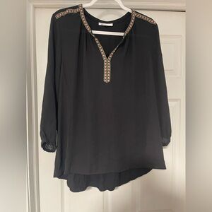 DR2 Black Tunic with Colorful Trim